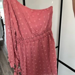 Pink Lilly one shoulder dress